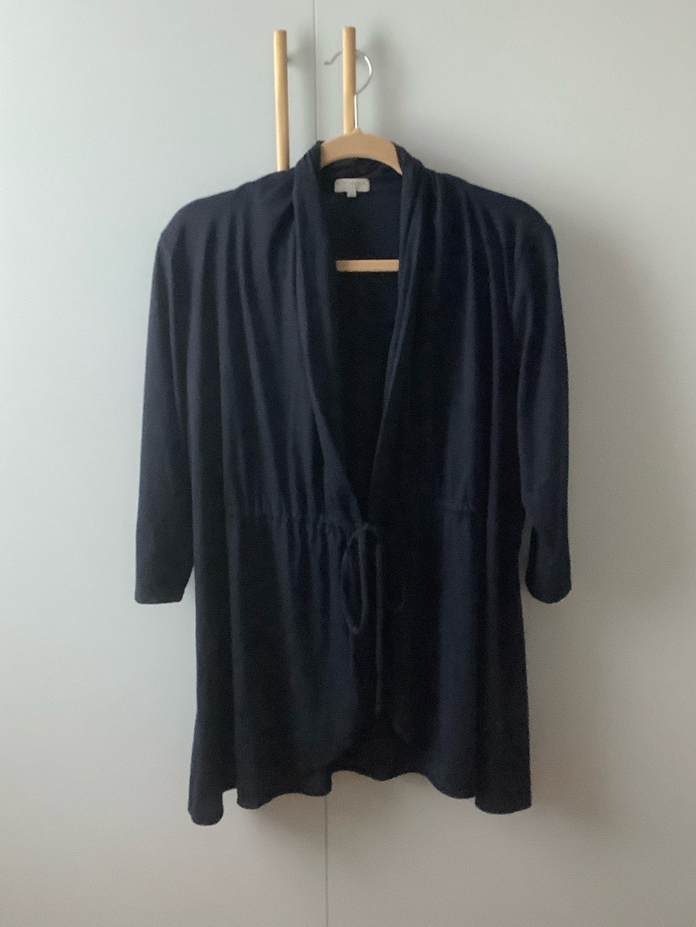 Jersey knit 3/4 sleeve cardigan